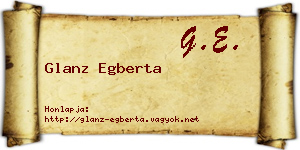 Glanz Egberta névjegykártya